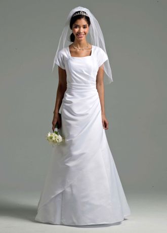 short sleeve simple wedding dress