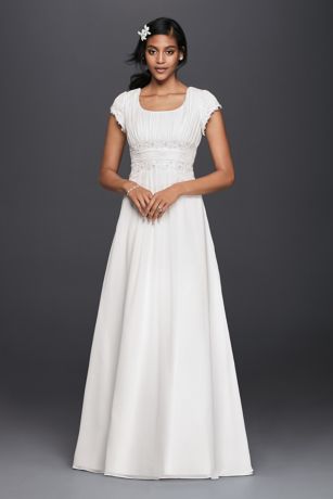 Image of simple wedding dress empire waist