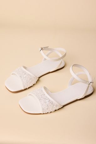 Picture of Sequin Mesh Square Toe Flat Sandals
