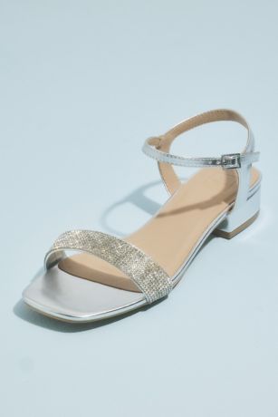DB Studio Grey Flat Sandals (Metallic Quarter Strap Flat Sandals)