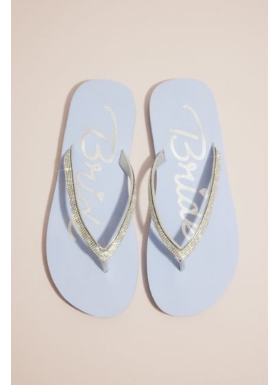 Bride Flip-Flops with Crystal Straps - These crystal-strap 