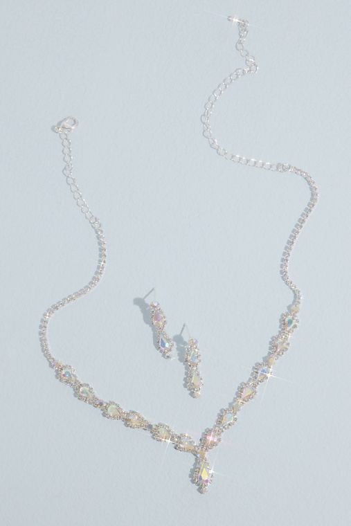 David's Bridal Teardrop Crystal Jewelry Set