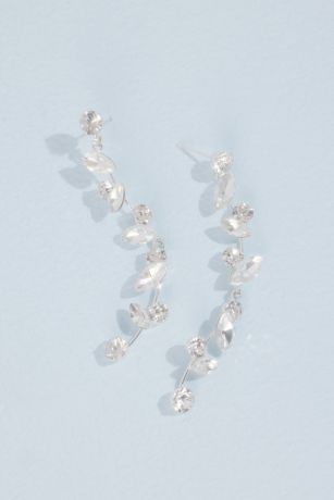 Picture of Crystal Leaf Drop Earrings