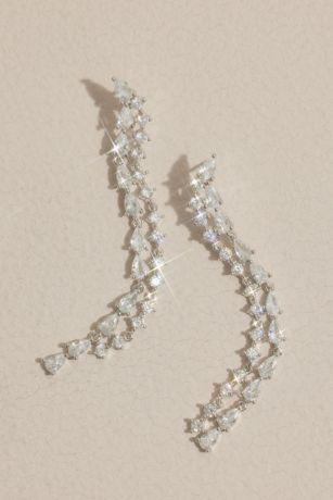 Picture of Two-Strand Crystal Drop Earrings