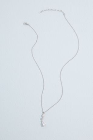 Picture of Teardrop Cubic Zirconia Crystal Pendant Necklace