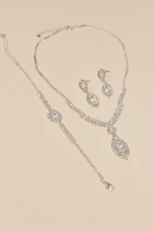 Picture of Rhinestone and Cubic Zirconia 3-Piece Jewelry Set