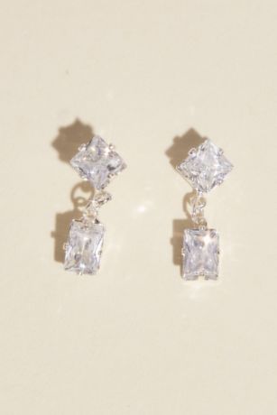 Picture of Radiant-Cut Crystal Drop Earrings