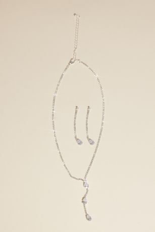 Picture of Cubic Zirconia and Rhinestone Pear Y-Neck Set