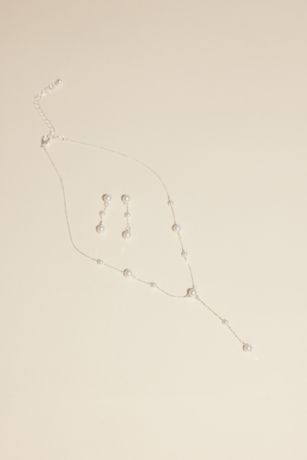 Picture of Pearl Lariat Drop Necklace Set