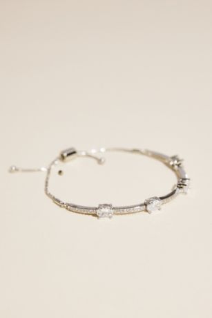 Picture of Cubic Zirconia Tennis Bracelet with Oval Stones