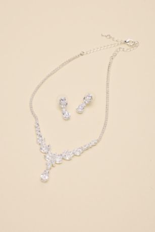 Picture of Cubic Zirconia Statement Necklace and Earring Set