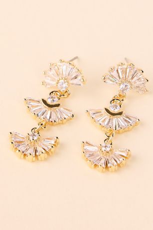 Picture of Cubic Zirconia Fan Drop Earrings