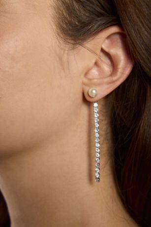 Picture of Pearl Stud Drip Crystal Earrings