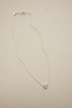 Picture of Rhinestone Heart Necklace and Earring Set