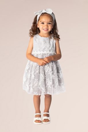 Picture of Floral Embroidered Tank Flower Girl Dress