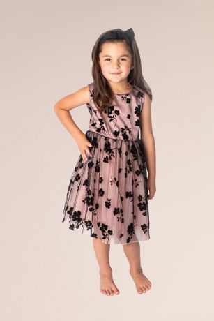 Picture of Flower Girl Dress with Floral Tulle Overlay
