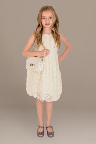 Popatu Embroidered Lace Flower Girl Dress