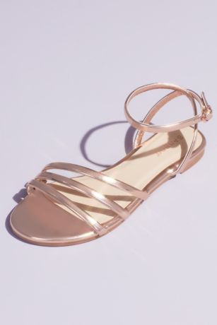 gold metallic flat sandals