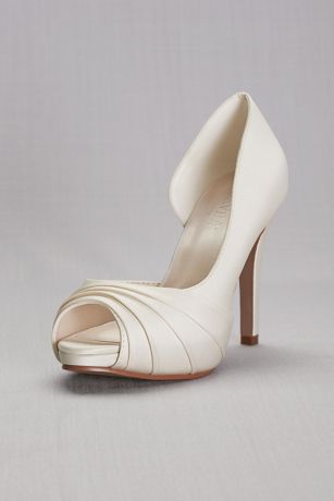 satin platform pumps