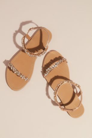 rose gold flip flops with rhinestones