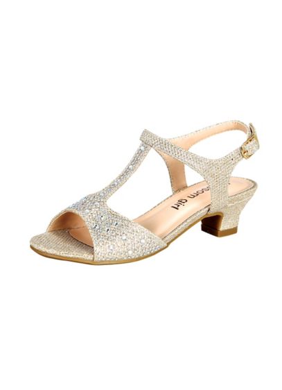 Glitter Girls' T-Strap Low Heel Sandal | David's Bridal