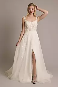 Galina Signature 3D Floral Sweetheart Tank A-Line Wedding Dress