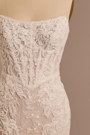 Picture of Removable Sleeve Appliqued Mermaid Wedding Dress