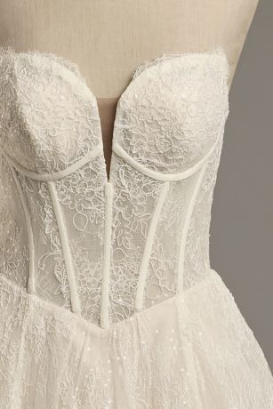 Picture of Allover Lace Basque Waist Corset Ball Gown