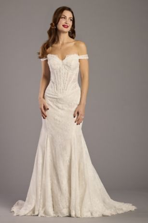 Picture of Lace Drop Waist Corset Mermaid Wedding Dress