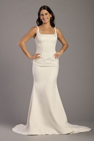 Picture of Satin Corset Bodice Drop Waist Mermaid Dress