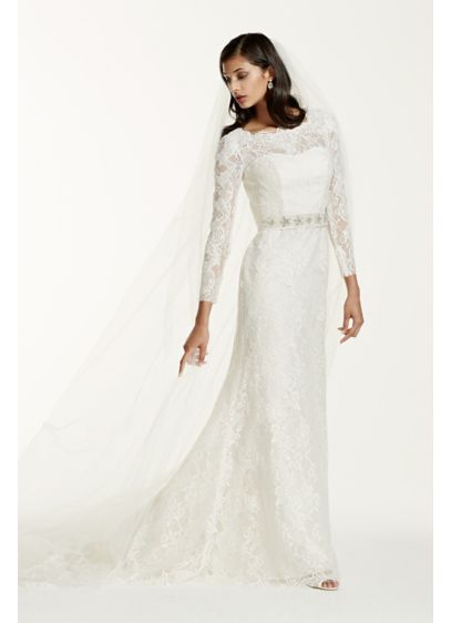Long Sleeve Wedding Dress with Beaded Lace David s Bridal Long Sleeve Wedding Dress with Beaded Lace David s Bridal