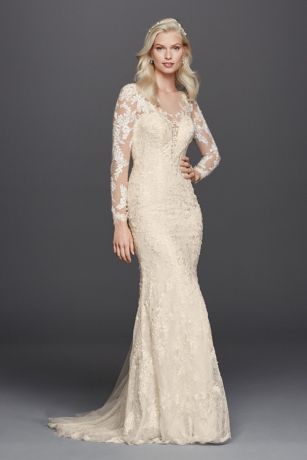 david's bridal long sleeve lace