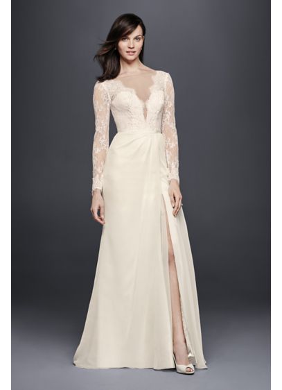 Long Sheath Glamorous Wedding Dress - Galina Signature