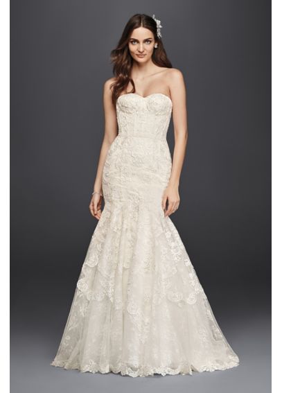 Corset Bodice Mermaid Lace Wedding Dress - Davids Bridal