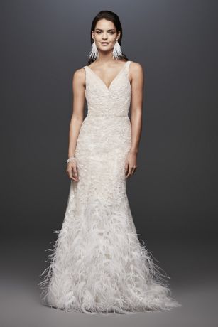 feather and lace bridal