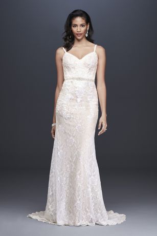 sparkly sheath wedding dress