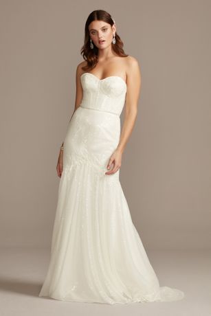 beaded corset wedding dress