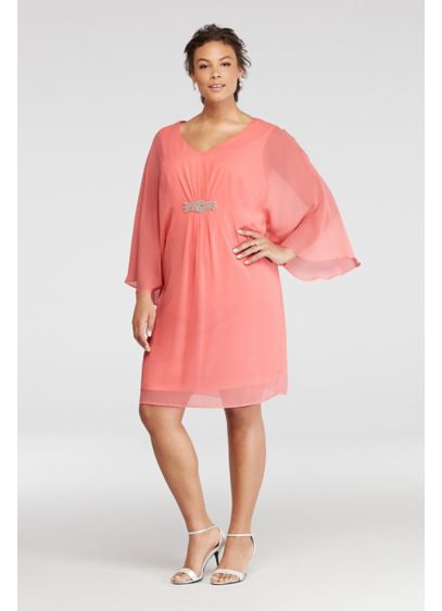 Short Sheath 3/4 Sleeves Cocktail and Party Dress - Connected Apparel