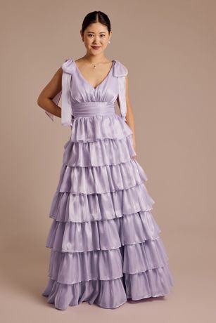 Picture of Ruffle Tier Organza Ball Gown with Bows