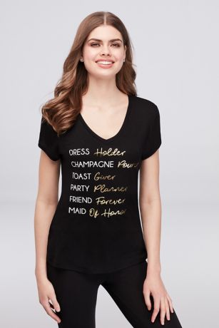 bride maid of honor and bridesmaid shirts