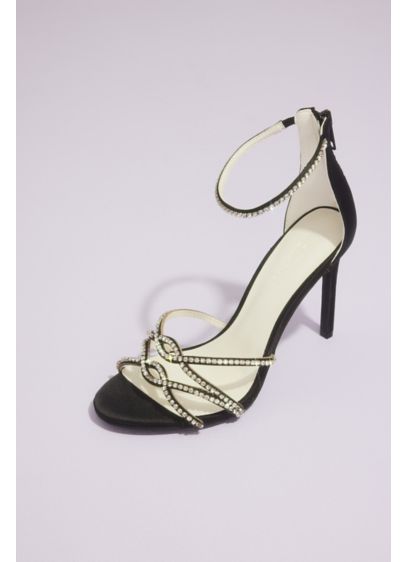 Entwined Crystal Satin Stilettos - Barely there straps, encrusted with glittering crystals, twine