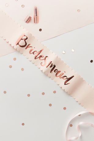 bridesmaid sash rose gold