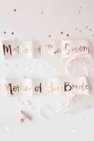 mother of the bride sash rose gold