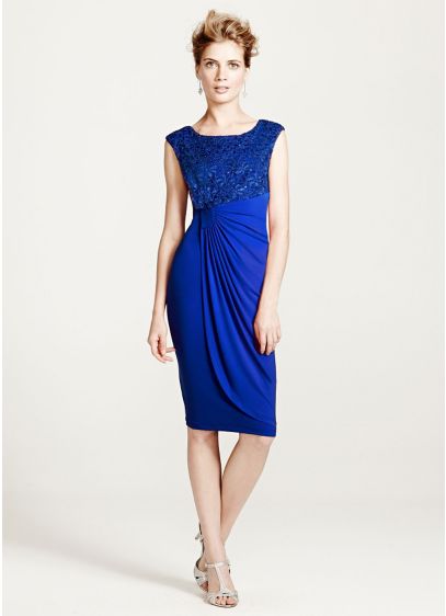 Short Sheath Cap Sleeves Cocktail and Party Dress - Connected Apparel