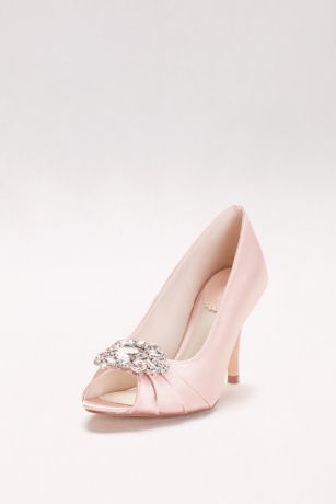 blush pink closed toe heels
