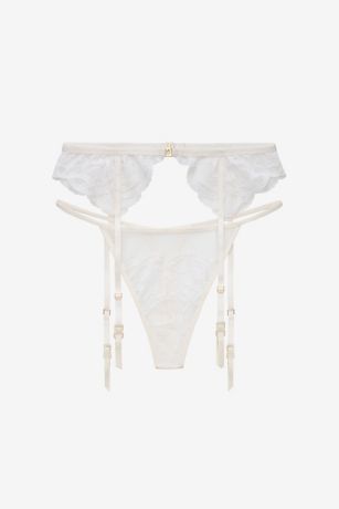 Picture of Rose Lace Thong and Garter Set