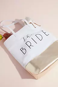 David's Bridal The Bride Metallic Color Block Tote Bag