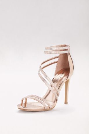 anne michelle rose gold heels