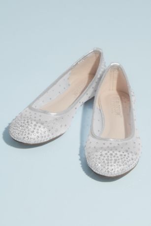 ladies silver flats