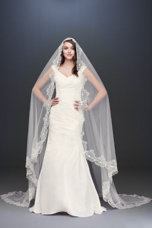 lace edged bridal veils